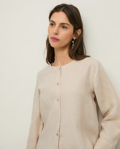 Camicia di canapa a maniche lunghe