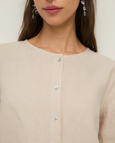 Camicia di canapa a maniche lunghe