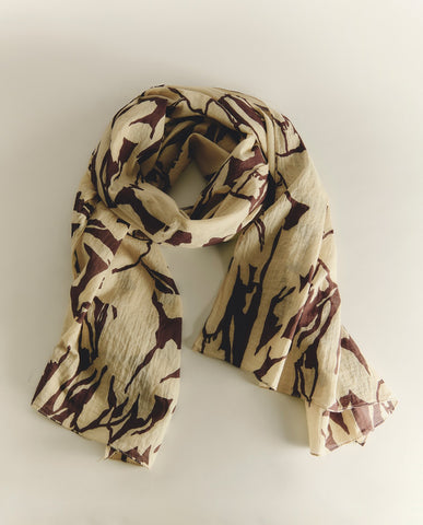 Foulard in cotone con stampa floreale