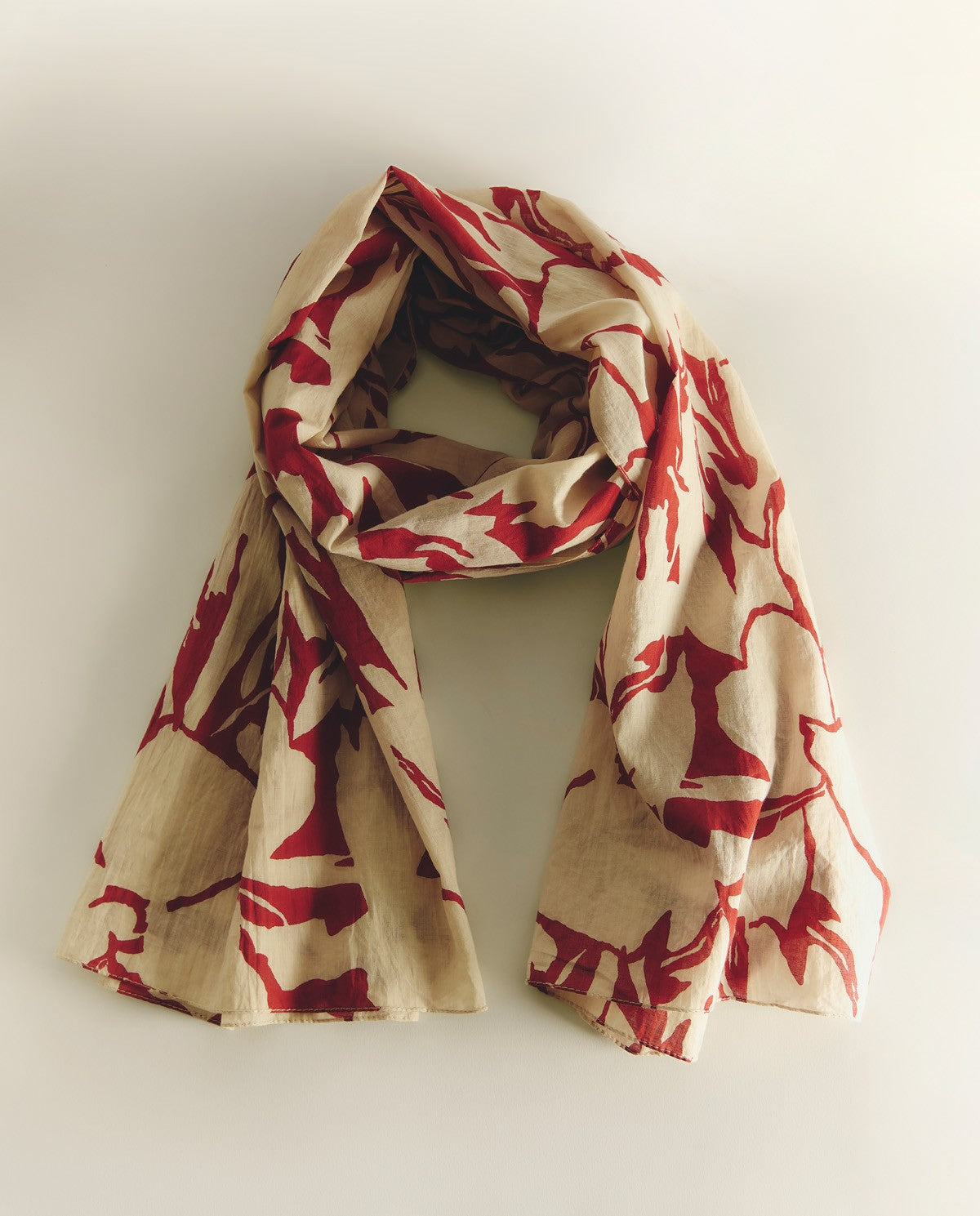 Foulard in cotone con stampa floreale