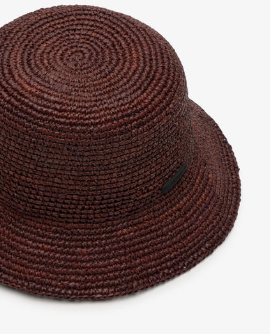 Cappello a secchiello in rafia