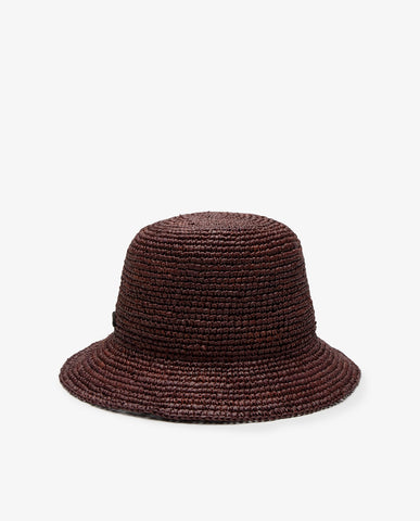 Cappello a secchiello in rafia