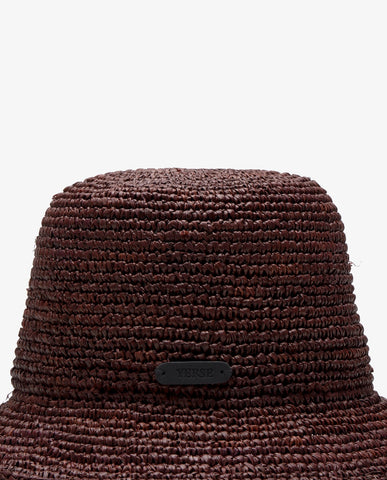 Cappello a secchiello in rafia
