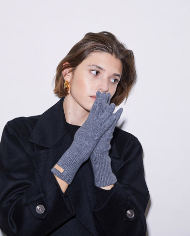 Guanti tricot grigi