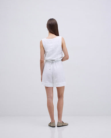 Pantaloncini bianchi in 100% lino