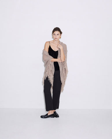 Scialle in tricot beige