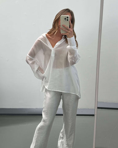 CAMICIA SEMITRASPARENTE CON STRASS