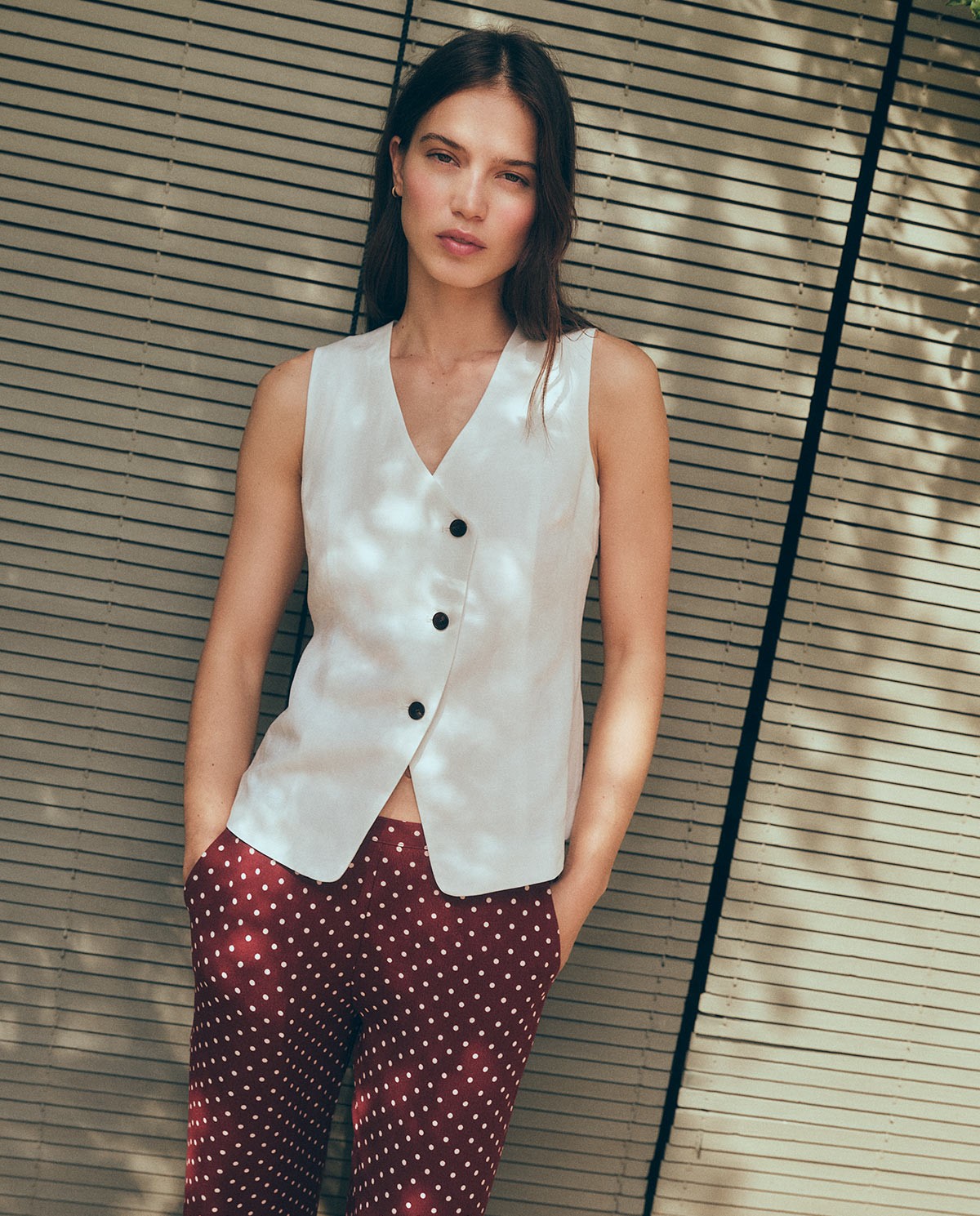 Pantaloni fluidi a pois