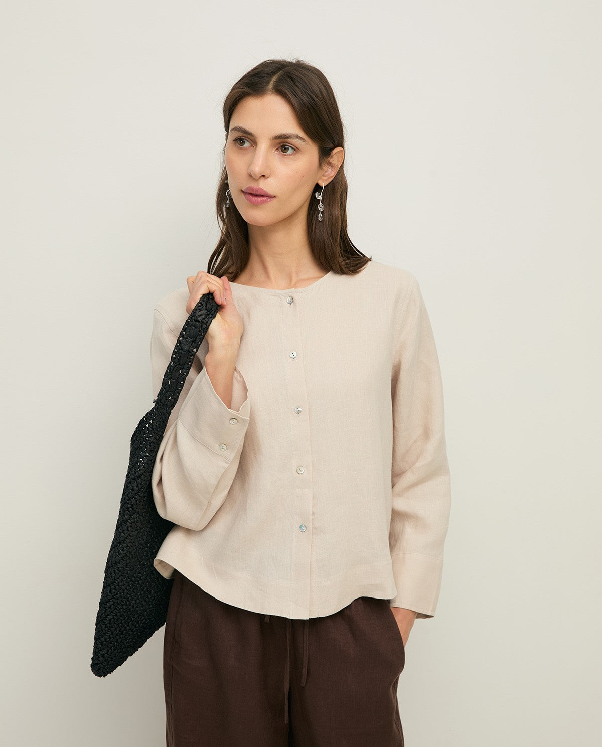 Camicia di canapa a maniche lunghe