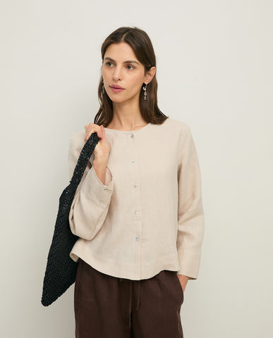 Camicia di canapa a maniche lunghe
