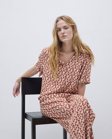 Pantaloni cropped terracotta