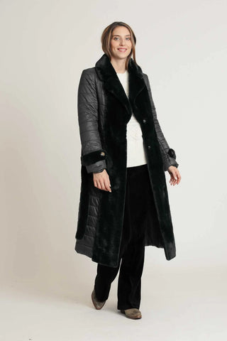 Cappotto NATALIA  lungo in eco pelliccia