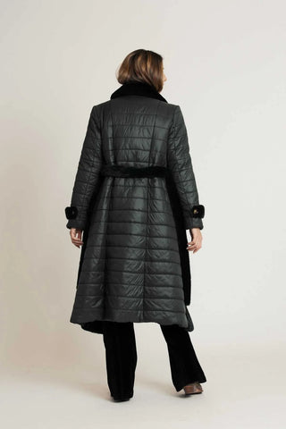 Cappotto NATALIA  lungo in eco pelliccia